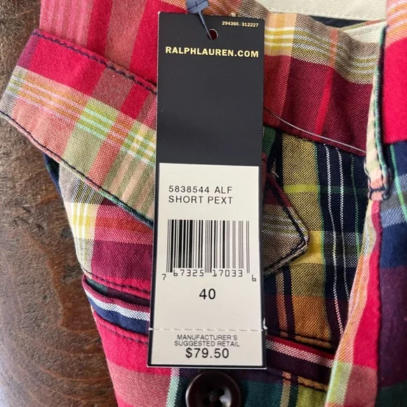 NWT Polo Ralph Lauren Men’s plaid/tartan Shorts, size 40 - Picture 3 of 12